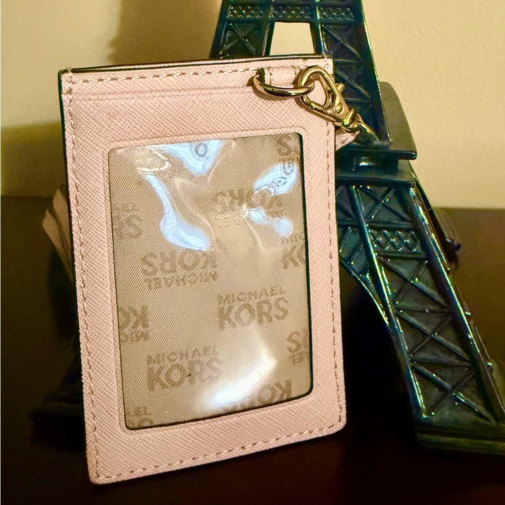 Michael Kors Blush Card Holder with Gold Accent